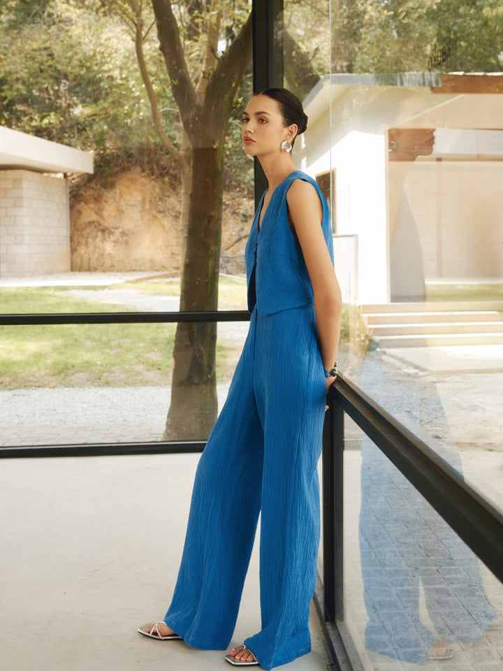Cotton & Linen Leisure Pants Set  Liora Lane Boutique Pant Sets