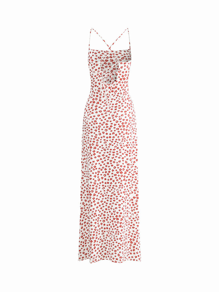 Strappy Floral Print Crisscross Flowy Long Sundress  Liora Lane Boutique Dresses