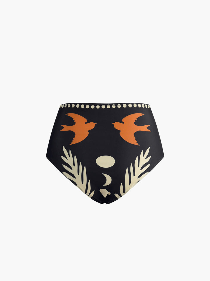 Bird Print Asymmetrical Neck Bikini Set  Liora Lane Boutique Bikini Sets