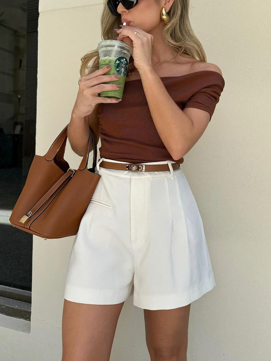 Semi-Sheer Mid-Waist Shorts Without Belt  Liora Lane Boutique Shorts