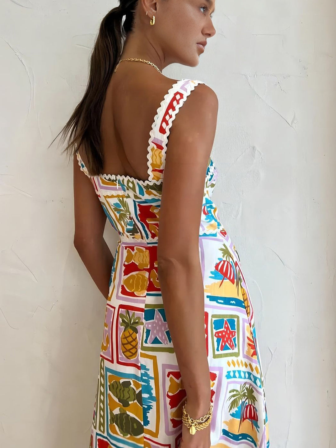 Graffiti Print Sleeveless Long Dress  Liora Lane Boutique Floral Dresses