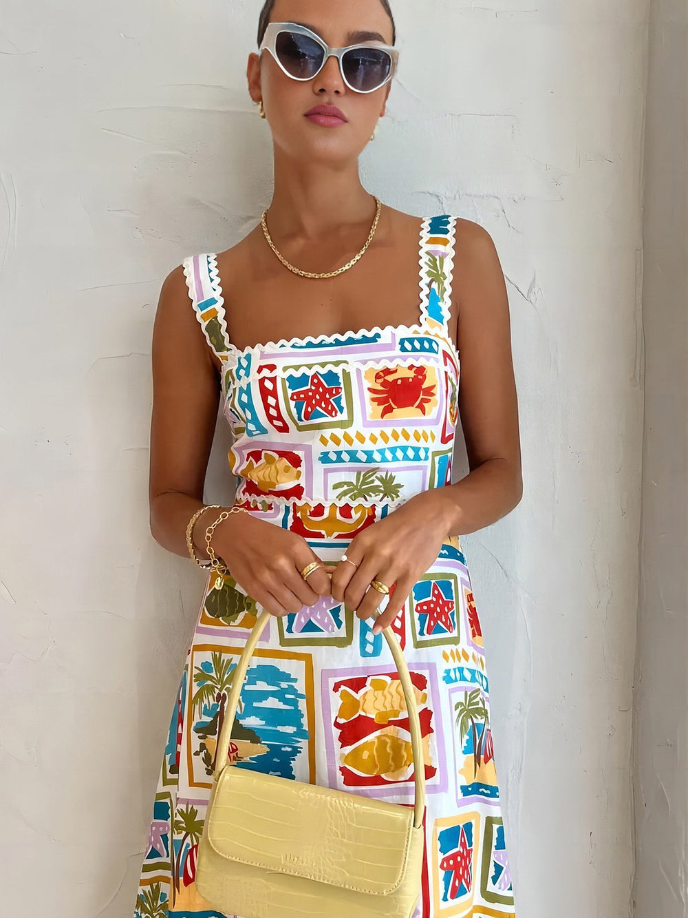 Graffiti Print Sleeveless Long Dress  Liora Lane Boutique Floral Dresses