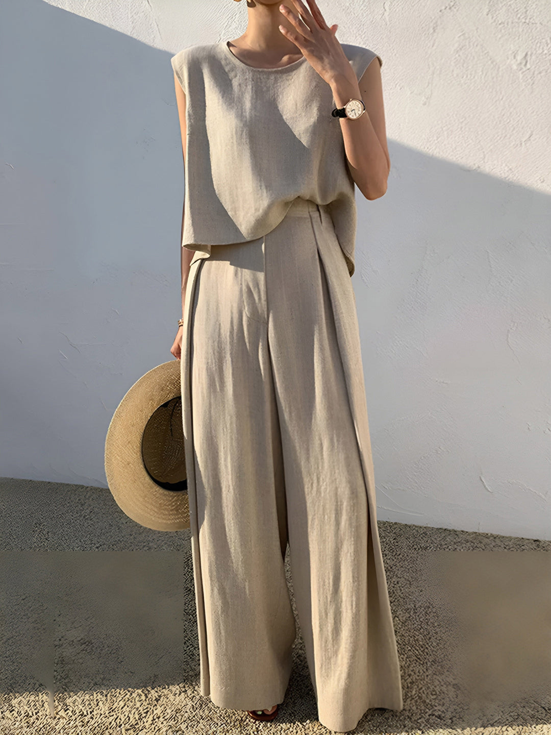 Linen Blends Casual Pants Set  Liora Lane Boutique Pant Sets