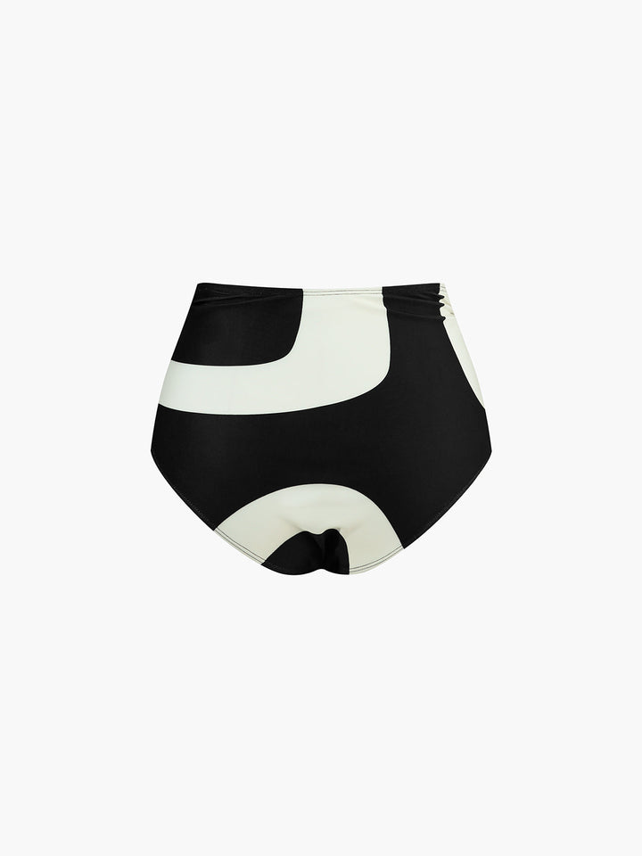 Two-Tone Asymmetrical Neck Bikini Set  Liora Lane Boutique Bikini Sets