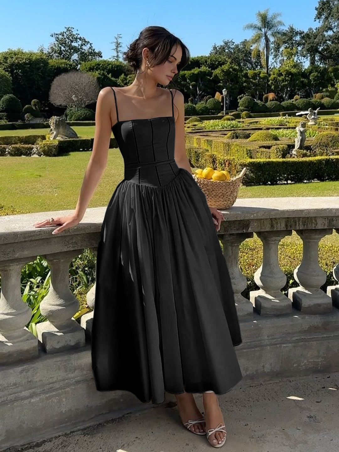 Serendipity Frenchy Flowy Long Dress  Liora Lane Boutique Dresses Black / XL 59.00