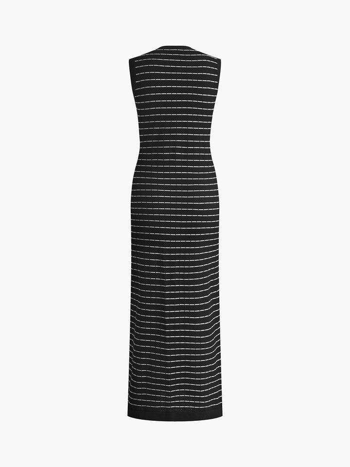 Striped Metal Button Long Sweater Dress  Liora Lane Boutique Sweater Dresses