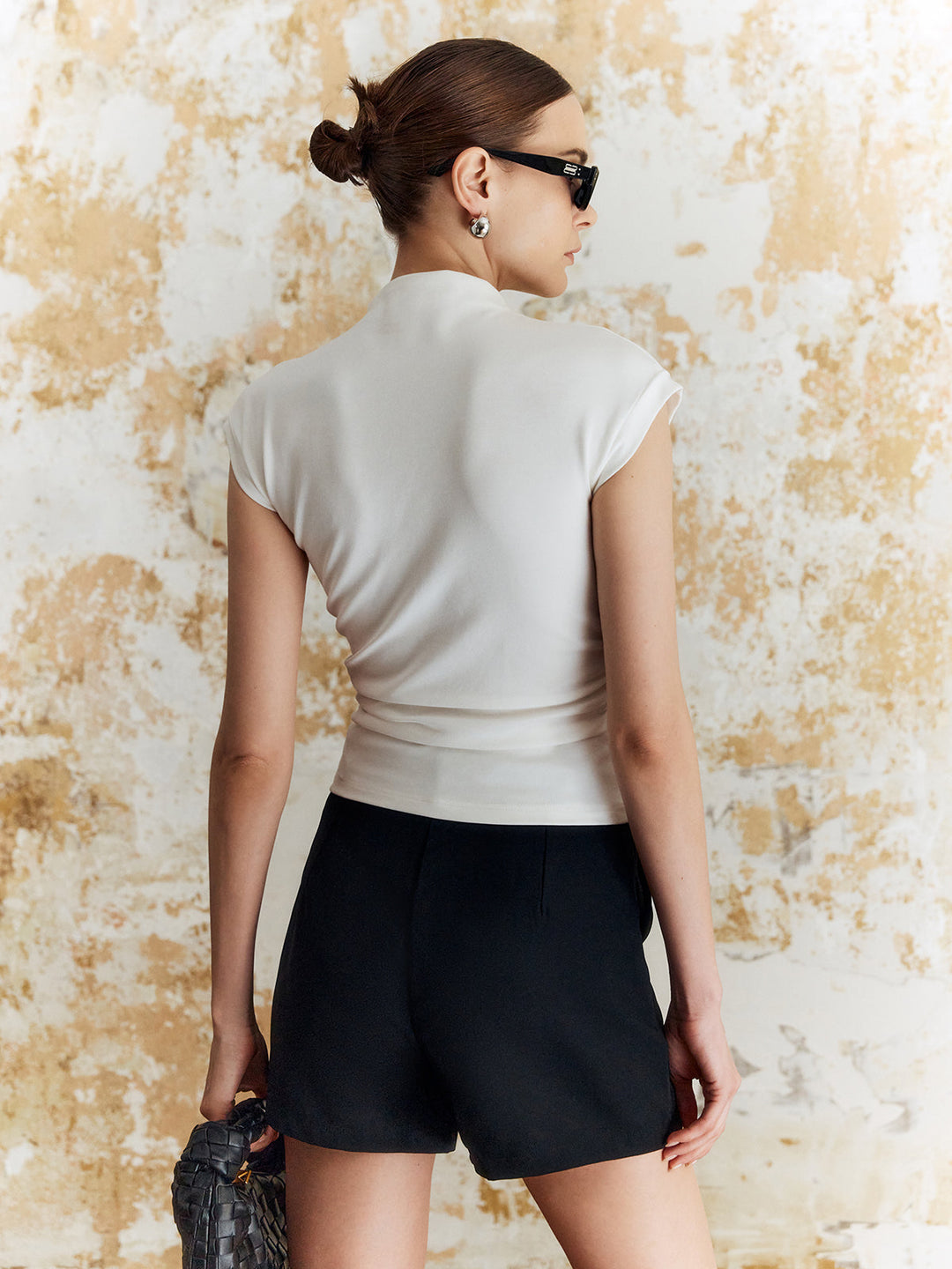 Solid Stand Collar Slim T-Shirt  Liora Lane Boutique T-Shirts