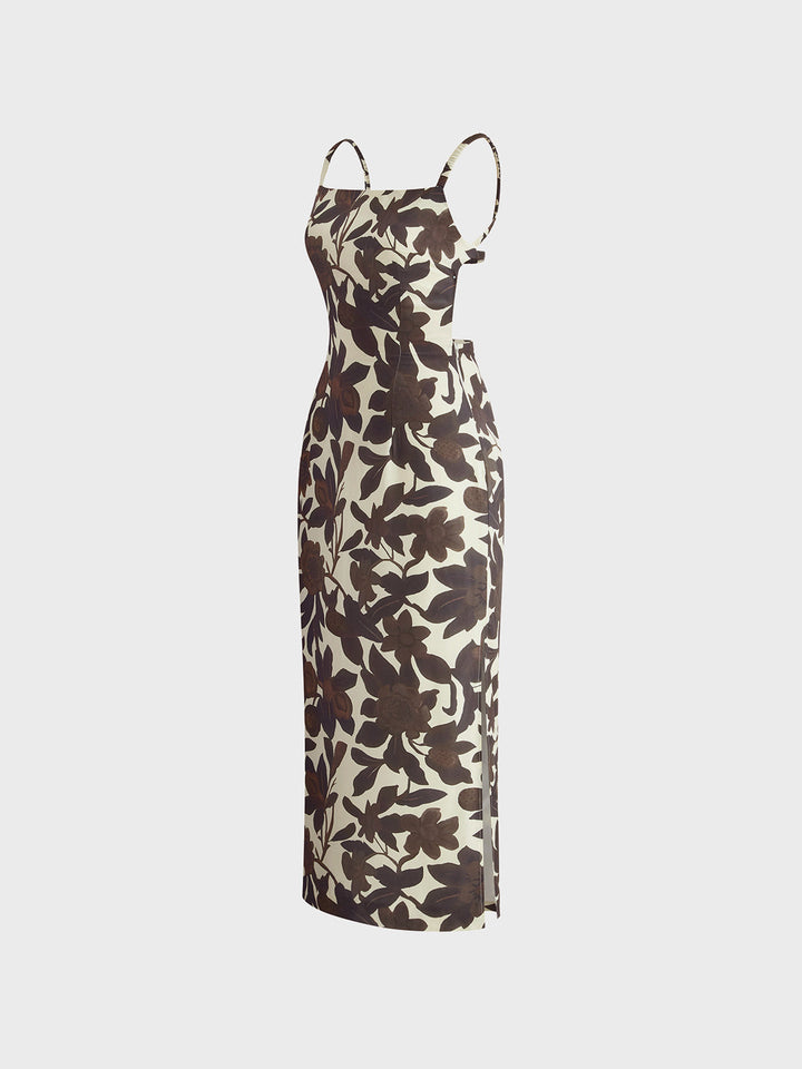 Backless Print Split Zipper Dress  Liora Lane Boutique Dresses