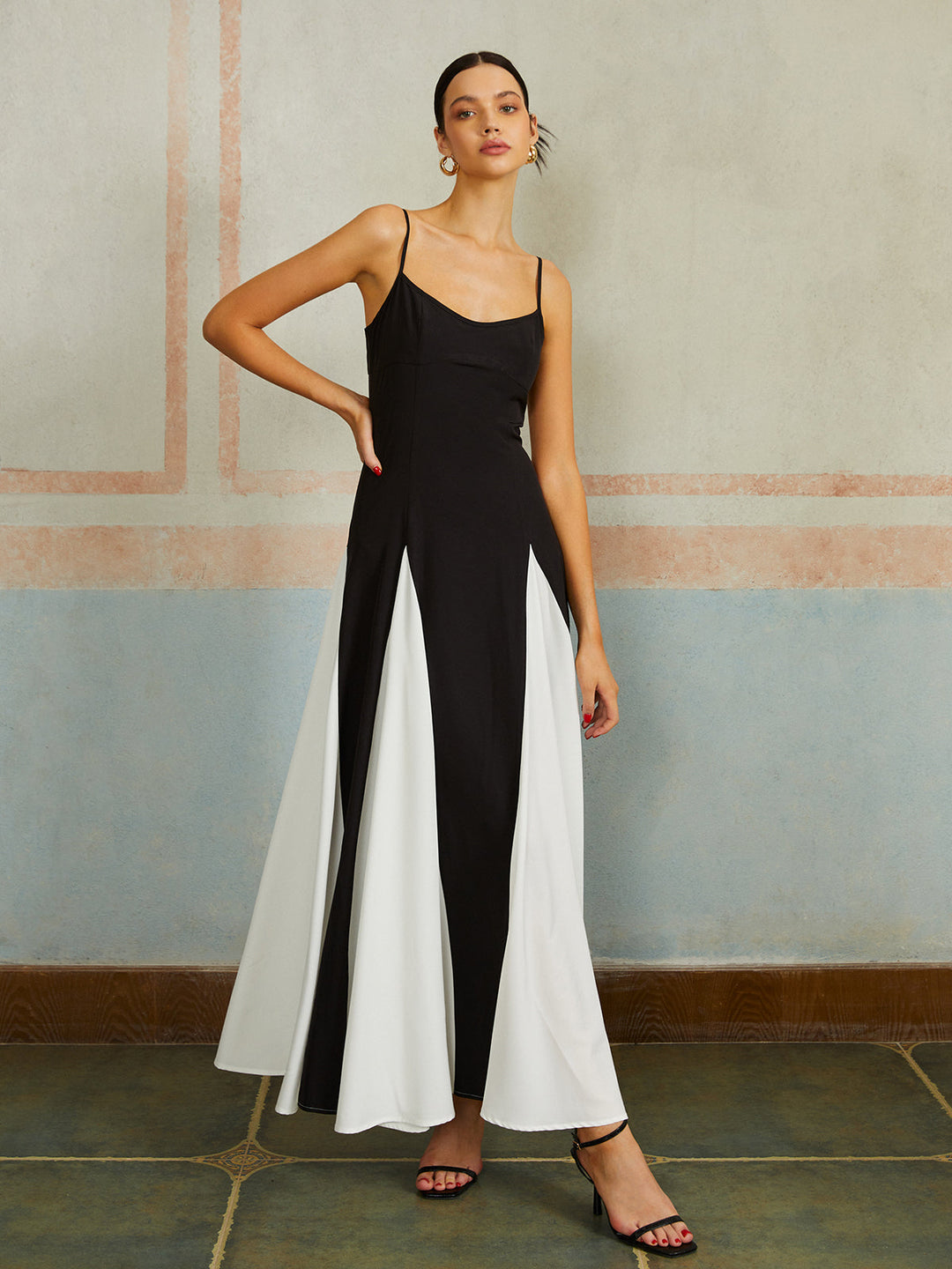 Color Block Spaghetti Strap Long Dress  Liora Lane Boutique Dresses