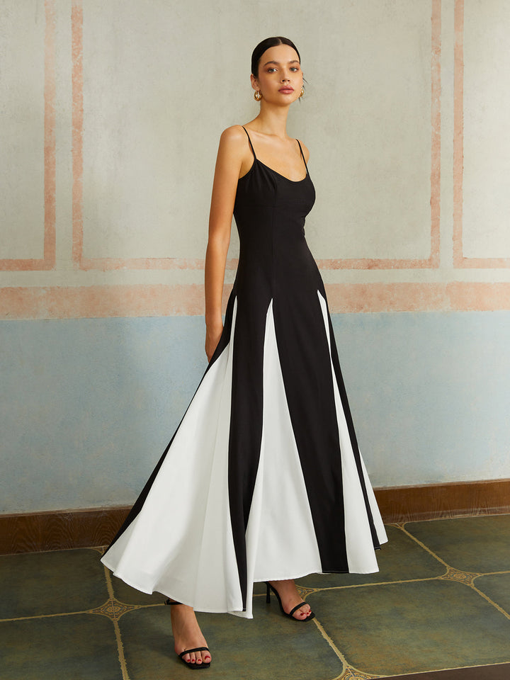 Color Block Spaghetti Strap Long Dress  Liora Lane Boutique Dresses