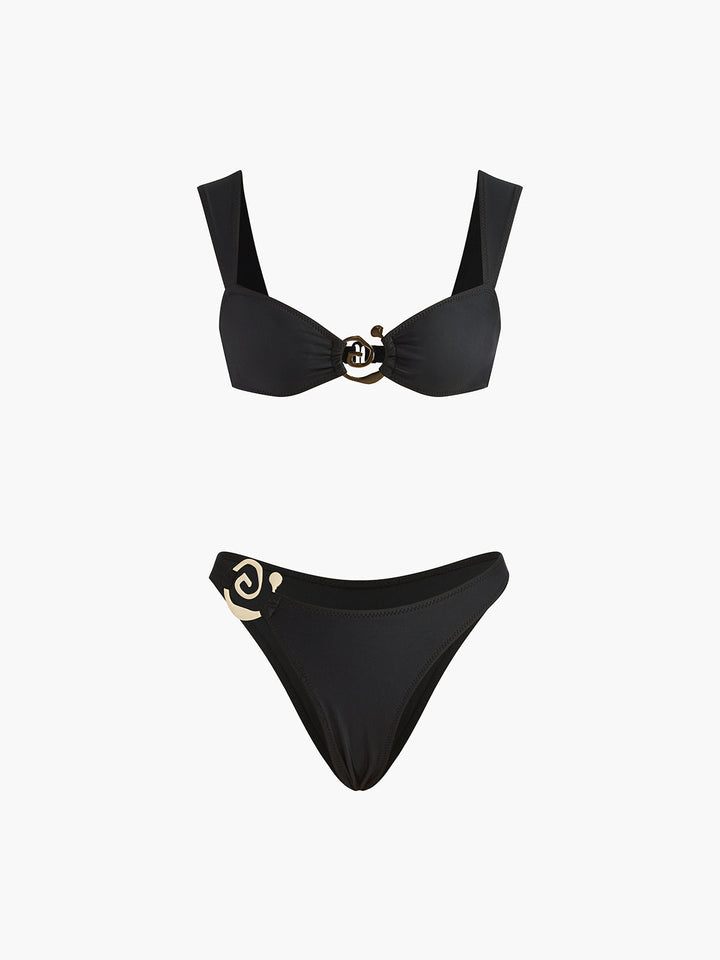 Golden Spiral Bikini Set  Liora Lane Boutique Bikini Sets Black / L 92.99