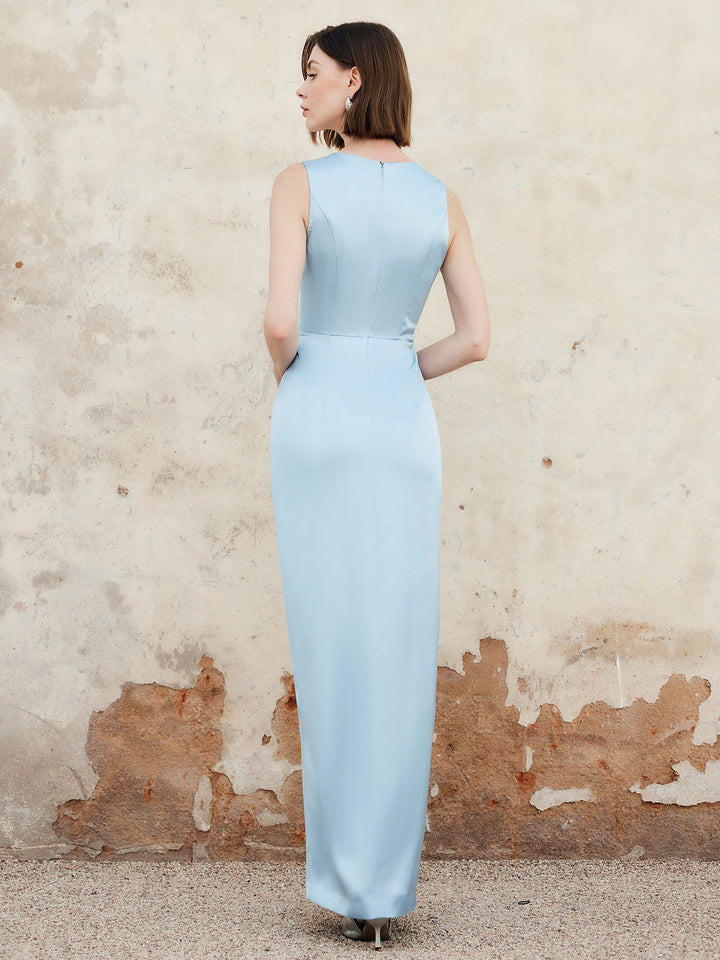 Lettuce Trim Split Tank Long Dress  Liora Lane Boutique Dresses