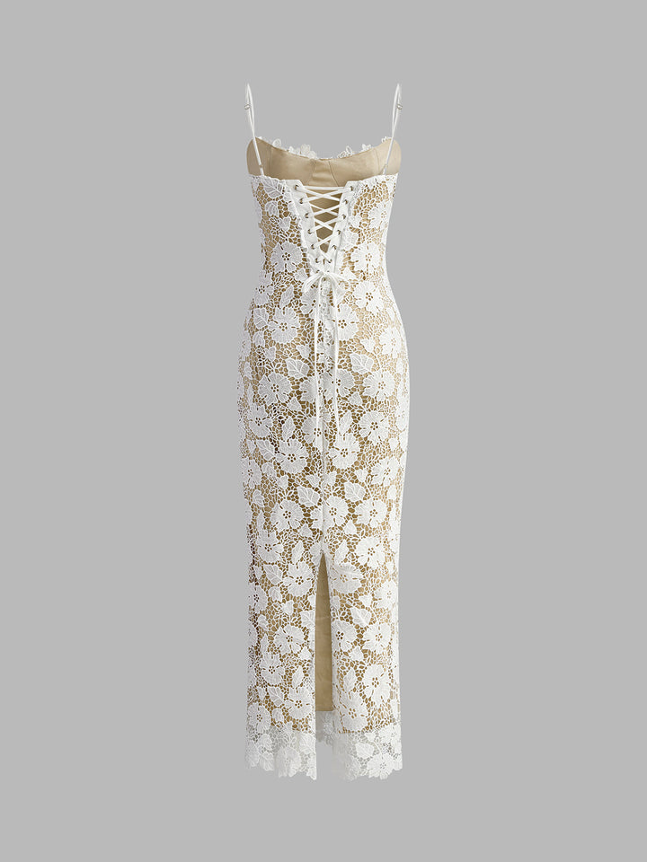 Semi-Sheer Double Layer Lace Cami Dress  Liora Lane Boutique Dresses