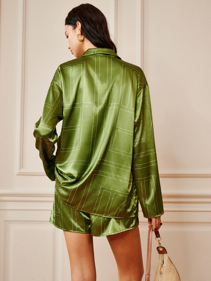 Satin Drawstring Shorts Set  Liora Lane Boutique Short Sets