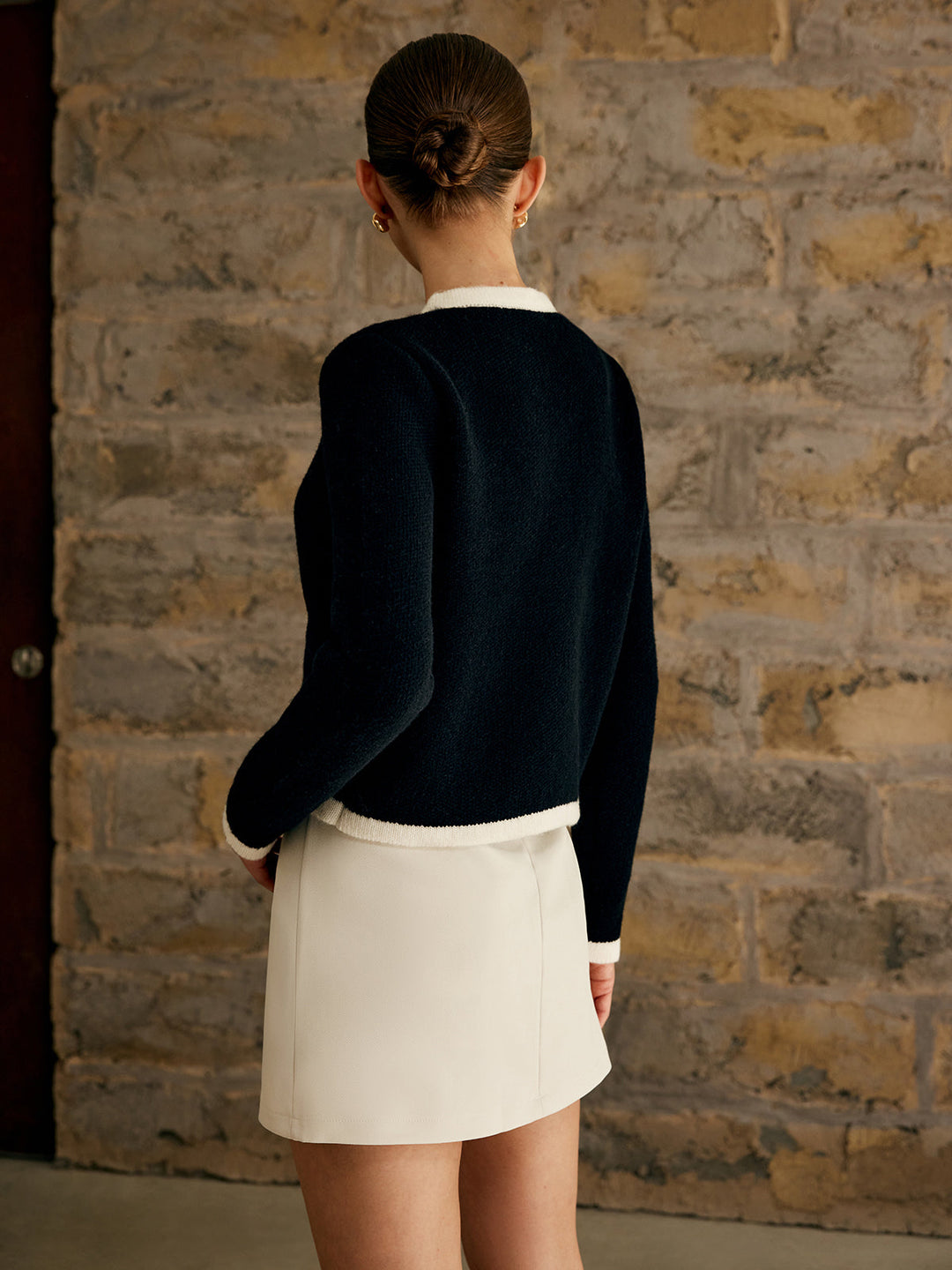 Contrast Trim Jersey Cardigan  Liora Lane Boutique Cardigans