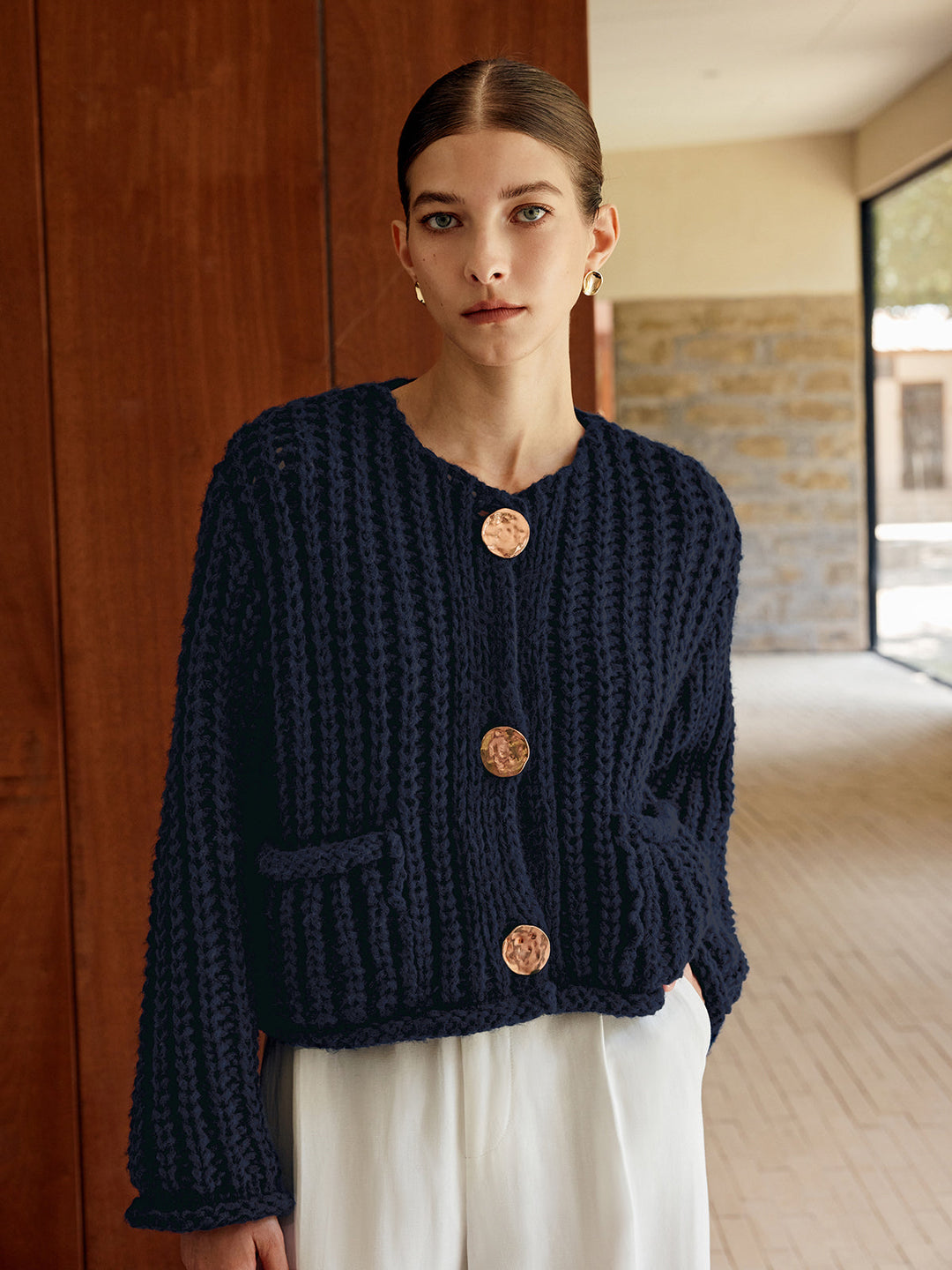 Plain Button Knit Cardigan  Liora Lane Boutique Cardigans