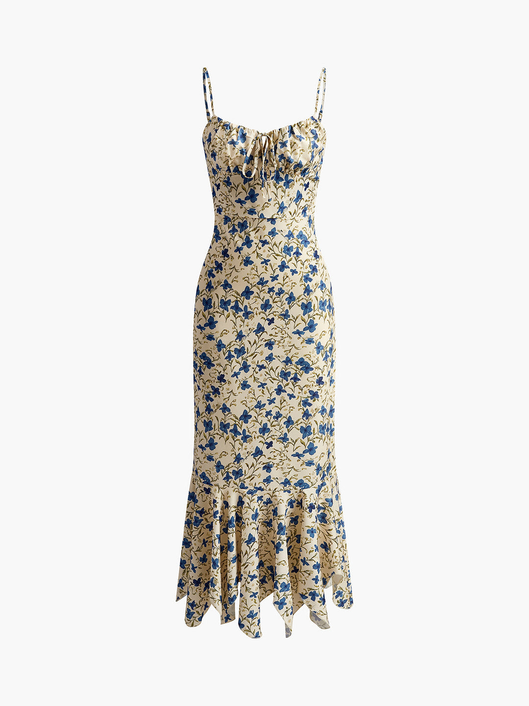 Floral Print Knotted Irregular Hem Long Dress  Liora Lane Boutique Dresses