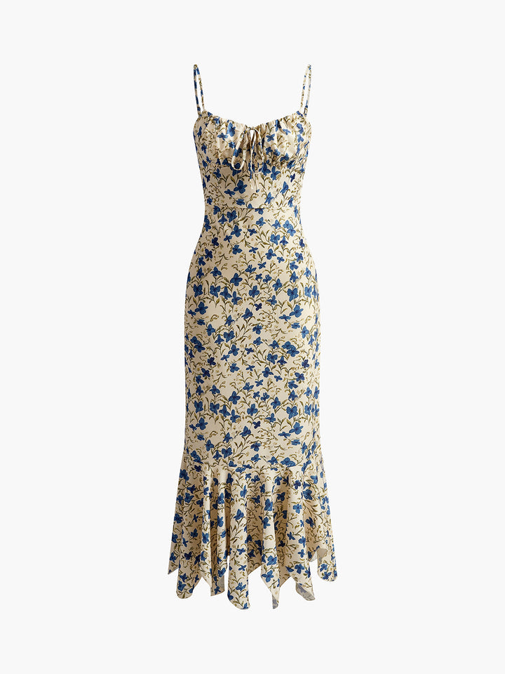 Floral Print Knotted Irregular Hem Long Dress  Liora Lane Boutique Dresses