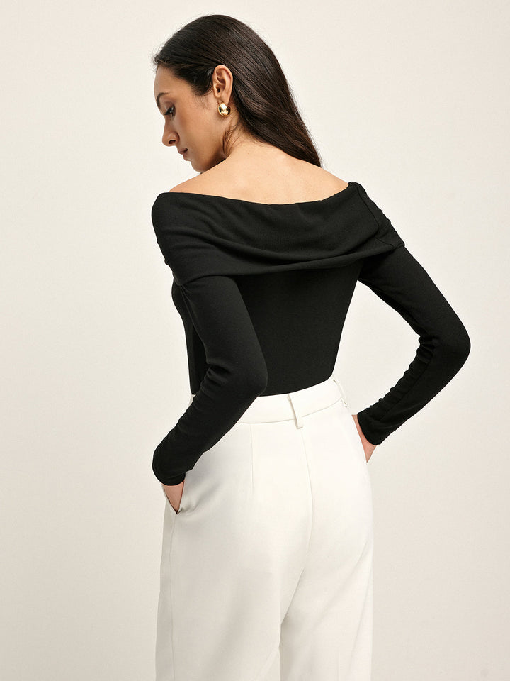 Pleated Off Shoulder T-Shirt  Liora Lane Boutique T-Shirts