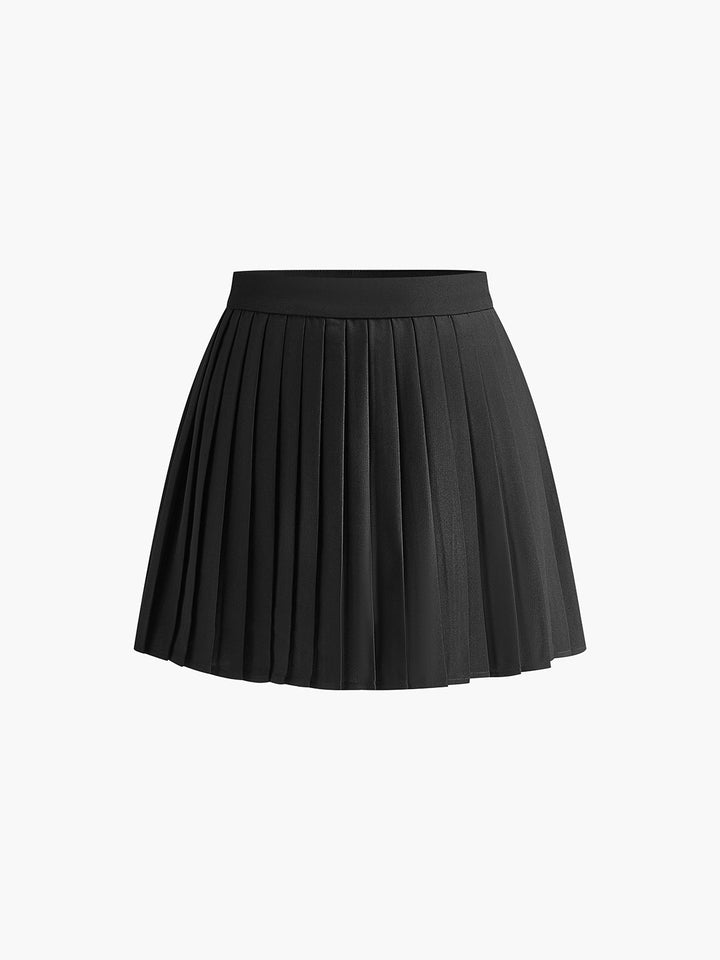 Suit Waistcoat With Pleated Mini Skirt Set  Liora Lane Boutique Skirt Sets