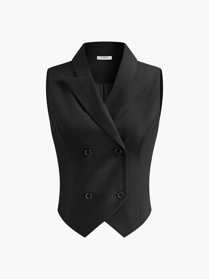 Suit Waistcoat With Pleated Mini Skirt Set  Liora Lane Boutique Skirt Sets