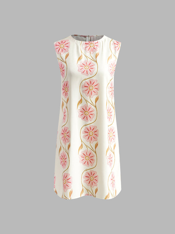 Romantic Print Sleeveless Short Dress  Liora Lane Boutique Dresses
