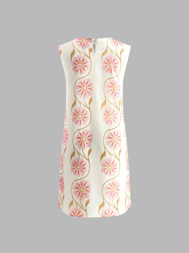 Romantic Print Sleeveless Short Dress  Liora Lane Boutique Dresses