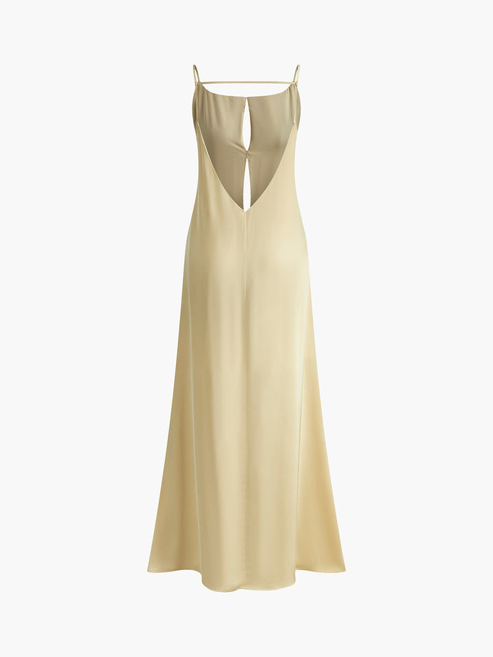 Backless Vacation Satin Long Dress  Liora Lane Boutique Dresses