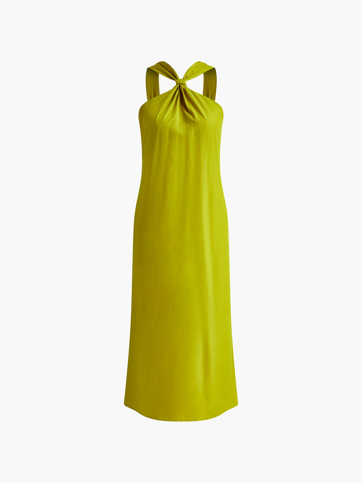 Cross Halter Split Long Dress  Liora Lane Boutique Dresses