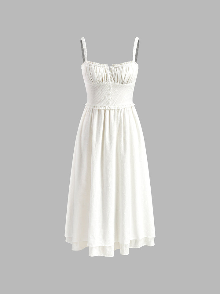 Ruffle Hem Cami Plain Midi Dress  Liora Lane Boutique Dresses