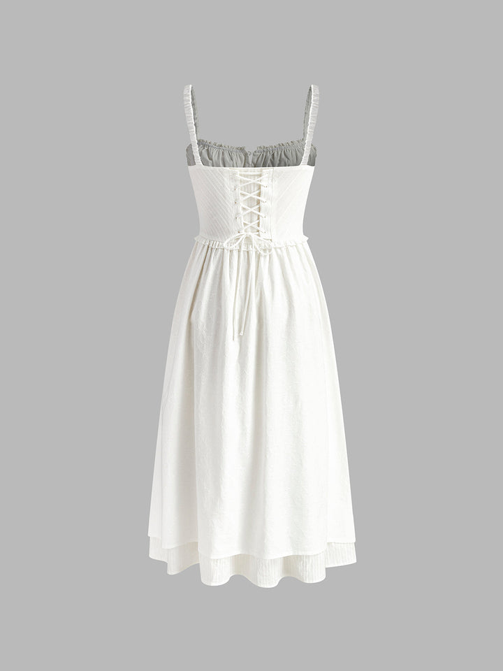 Ruffle Hem Cami Plain Midi Dress  Liora Lane Boutique Dresses