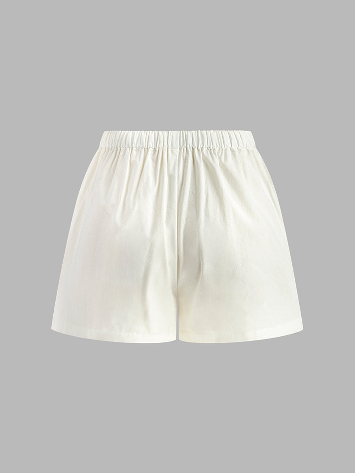 Drawstring Split Casual Shorts Set  Liora Lane Boutique Short Sets