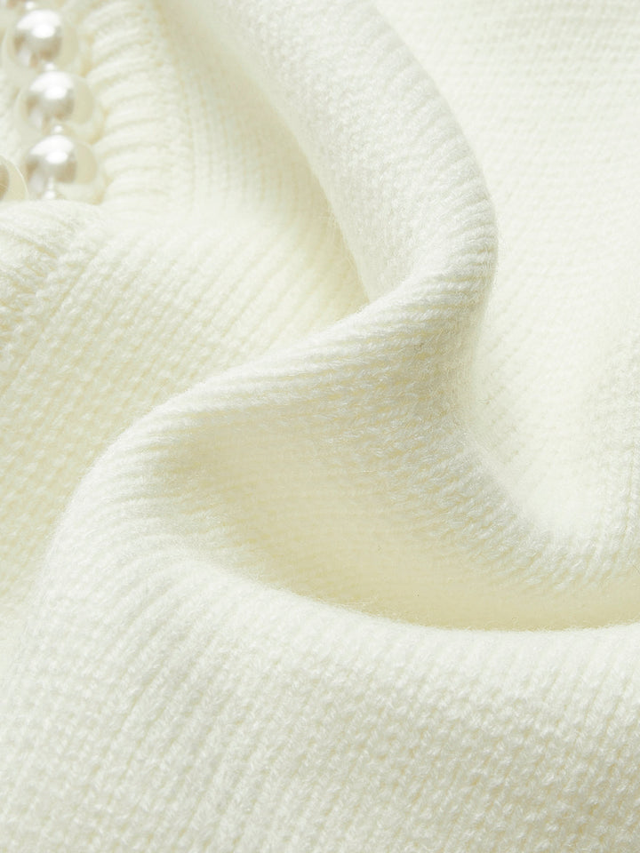Pearl Trim Ripped Hem Cardigan  Liora Lane Boutique Cardigans
