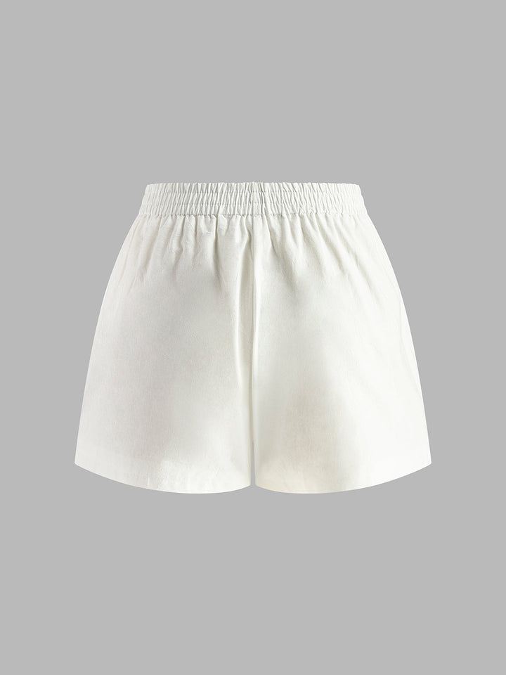 Cotton & Linen Backless Halter Top With Shorts Set  Liora Lane Boutique Short Sets