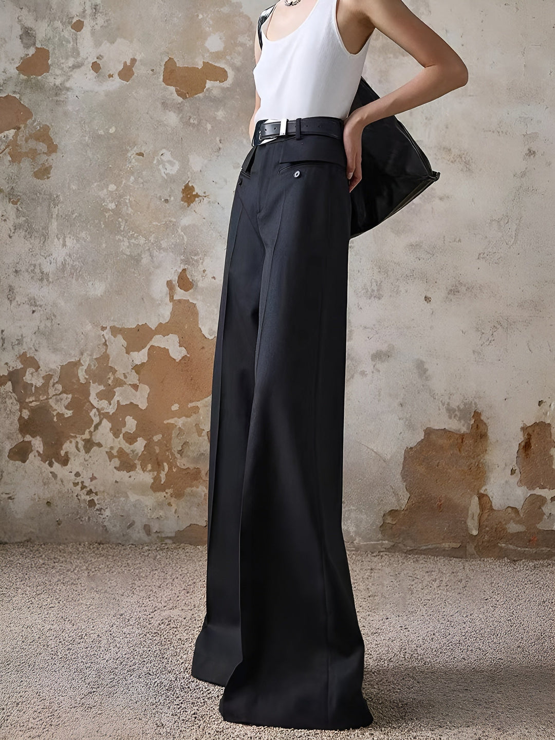 High-Waist Piping Bell Pants Without Belt  Liora Lane Boutique Pants