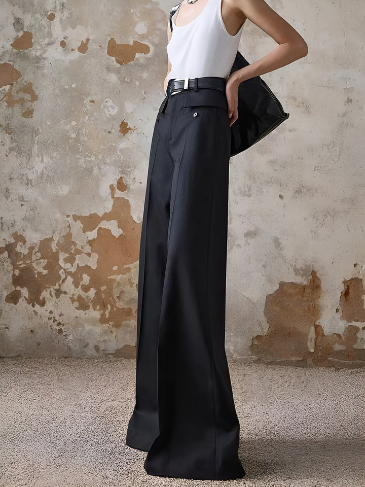 High-Waist Piping Bell Pants Without Belt  Liora Lane Boutique Pants