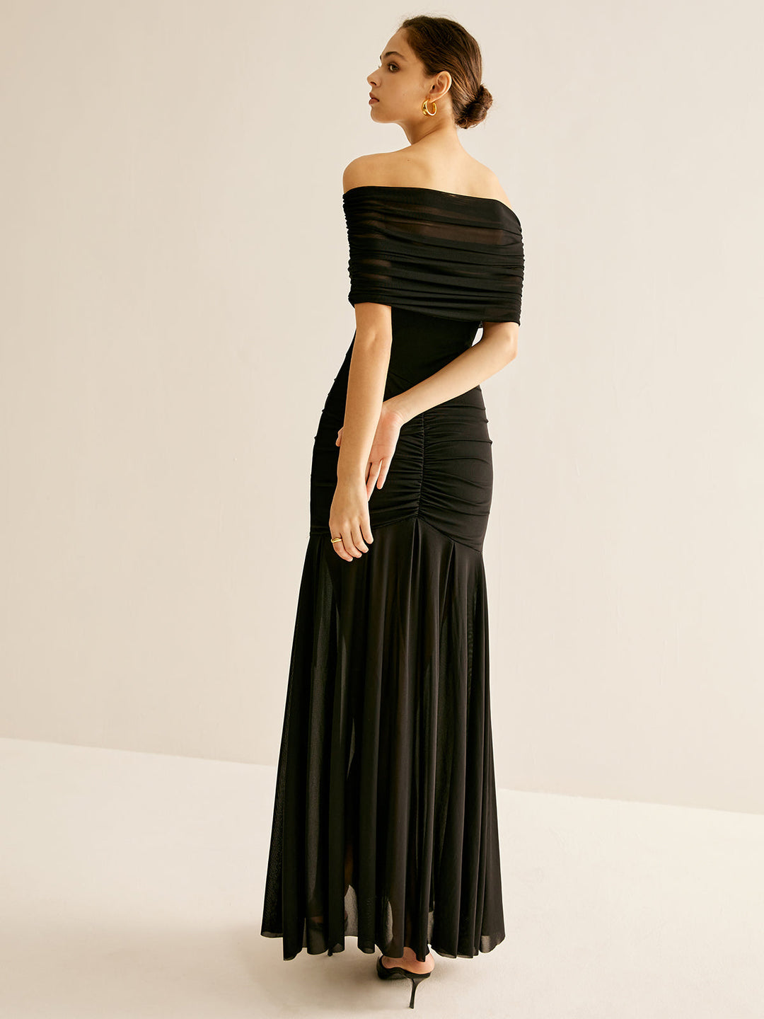 Pleated Mesh Tube Dress With Shawl  Liora Lane Boutique Dresses