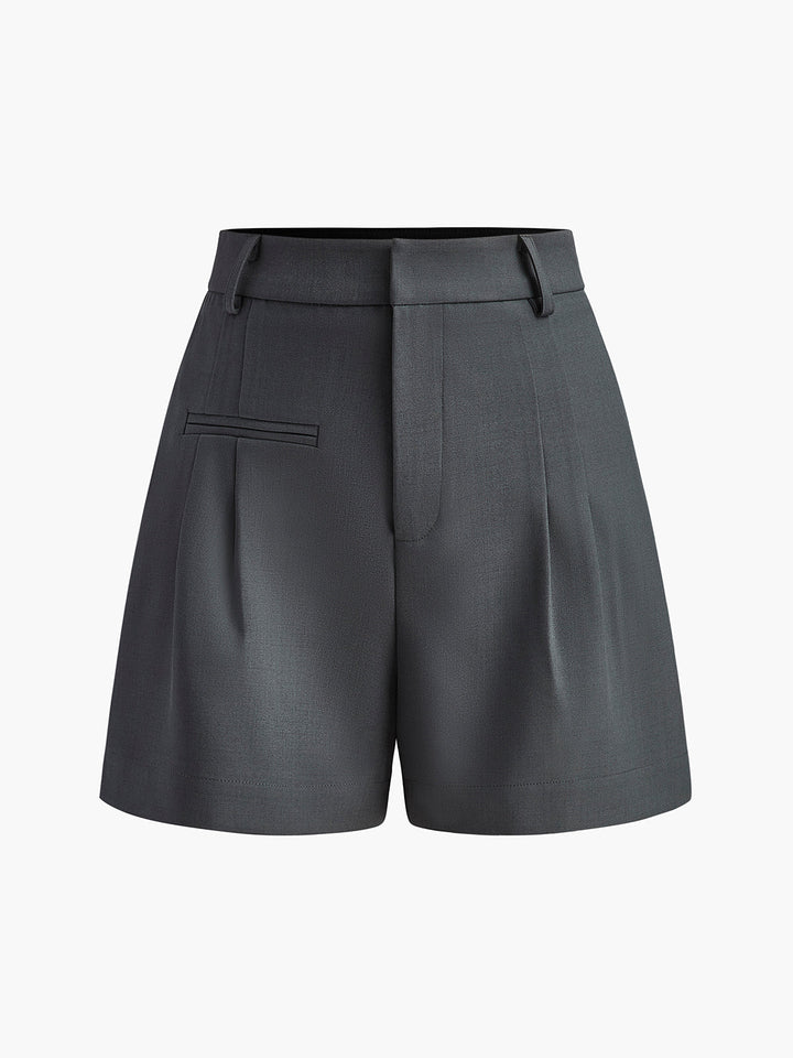 Semi-Sheer Mid-Waist Shorts Without Belt  Liora Lane Boutique Shorts Grey / XL 36.00