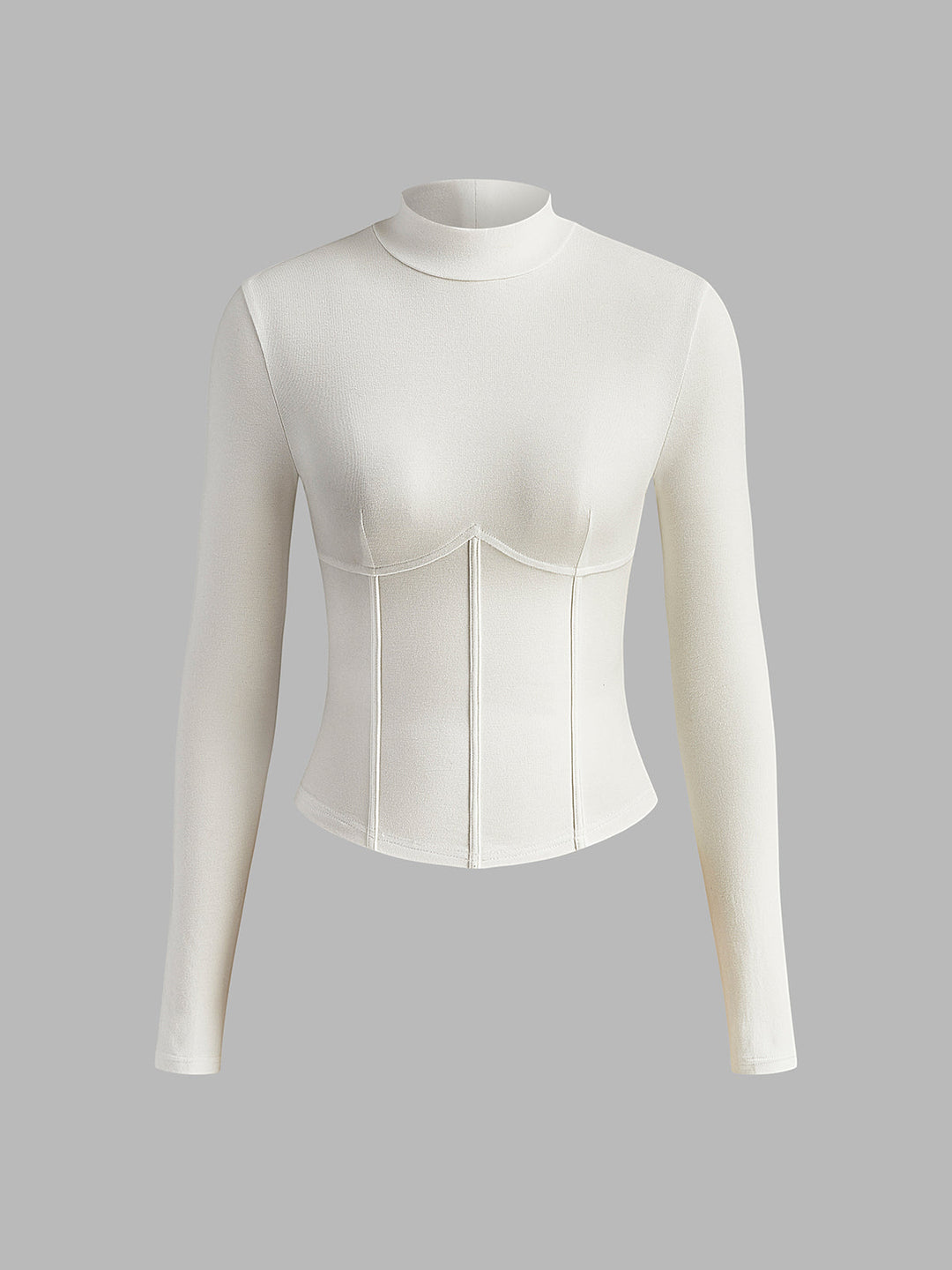Mock Neck Piping Slim T-Shirt  Liora Lane Boutique T-Shirts