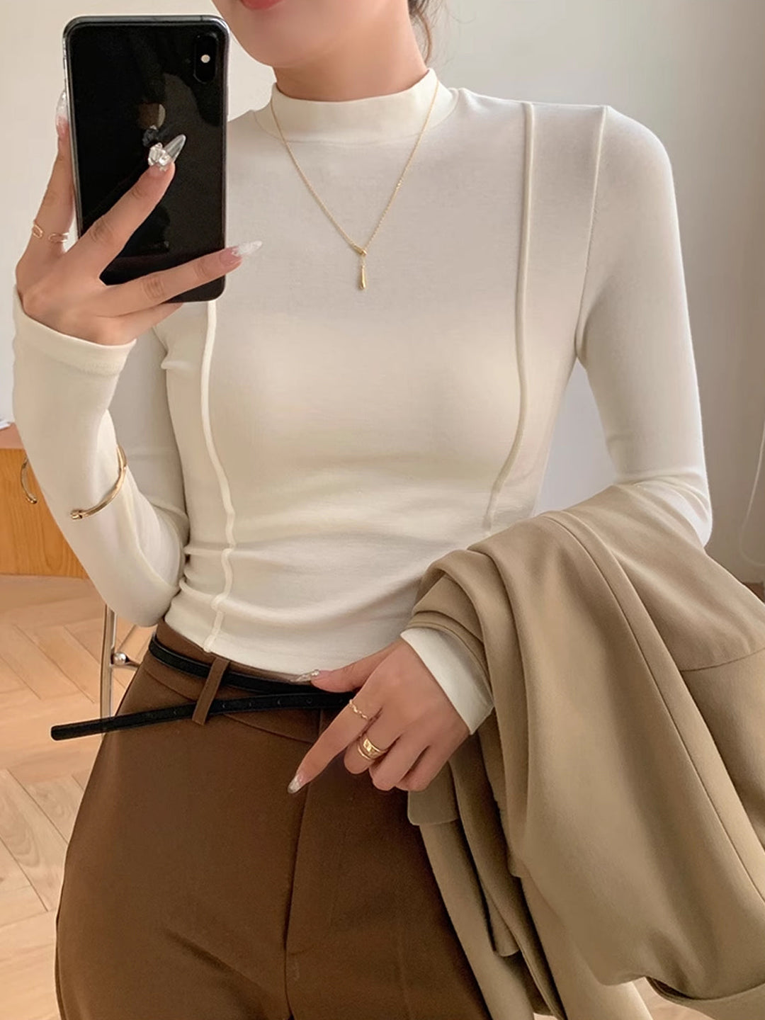 Plain Jersey Piping T-Shirt  Liora Lane Boutique T-Shirts