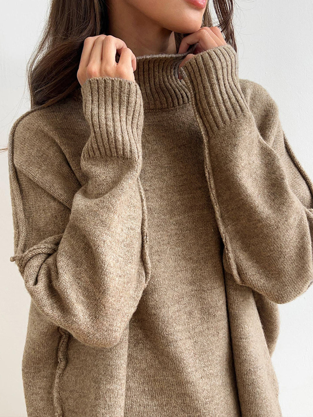 Plain Turtleneck Knit Pants Set  Liora Lane Boutique Pant Sets