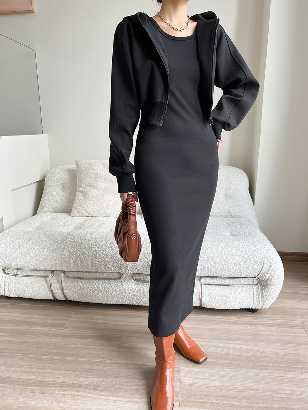 Asymmetrical Crew Neck Split Maxi Dress  Liora Lane Boutique Dresses