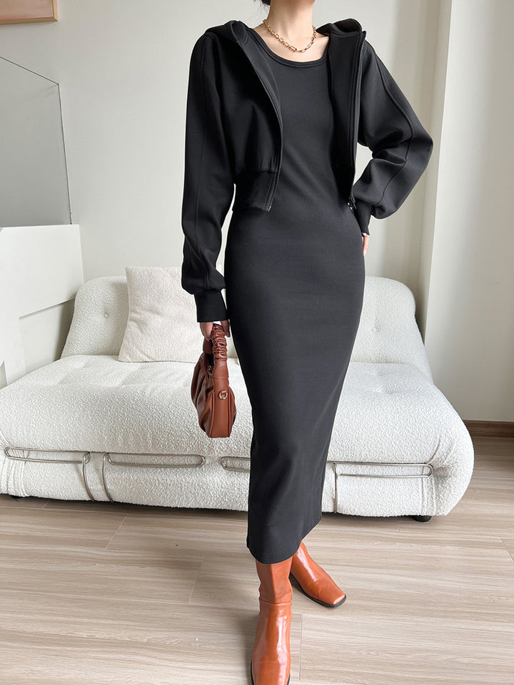 Asymmetrical Crew Neck Split Maxi Dress  Liora Lane Boutique Dresses