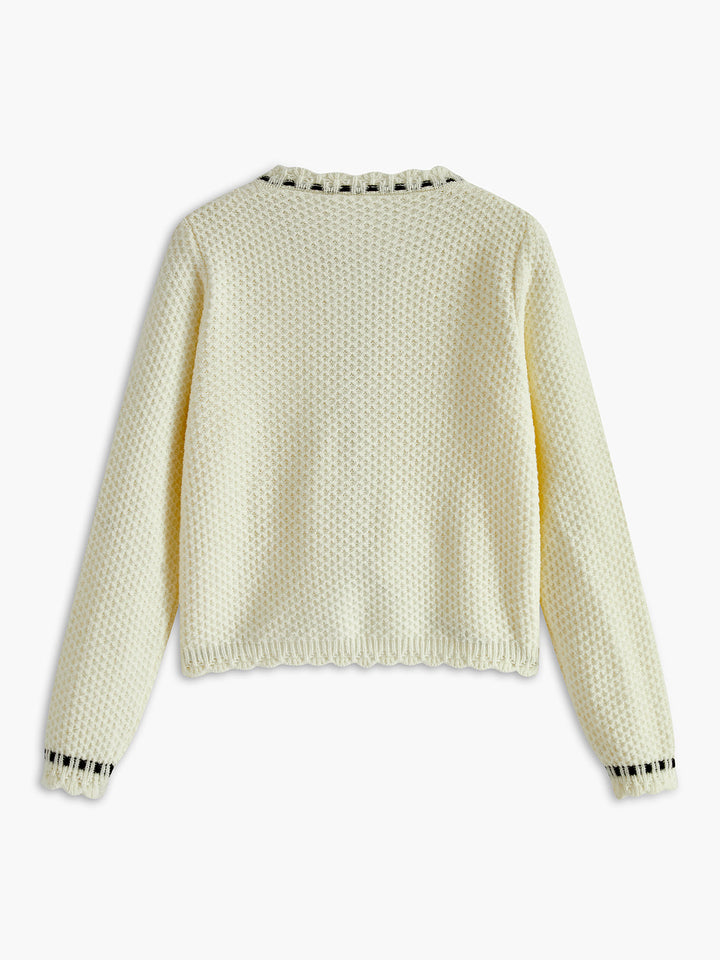 Elegant Wave Trim Cardigan  Liora Lane Boutique Cardigans