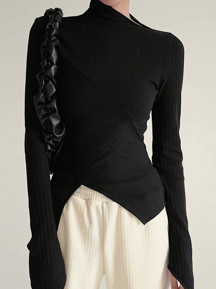 Asymmetrical Long Sleeve Slim Top  Liora Lane Boutique T-Shirts