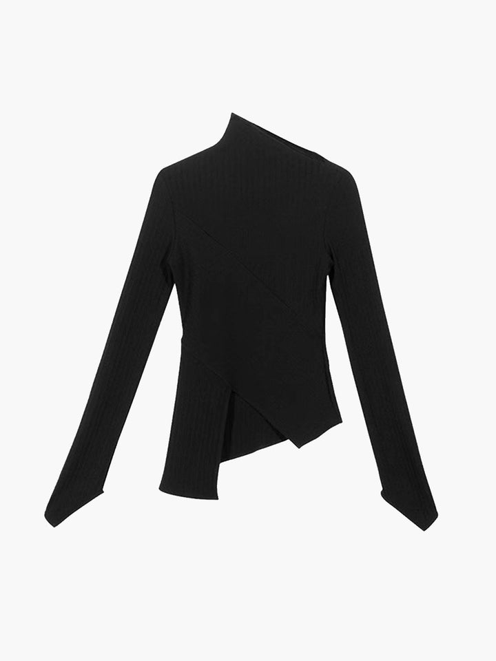 Asymmetrical Long Sleeve Slim Top  Liora Lane Boutique T-Shirts