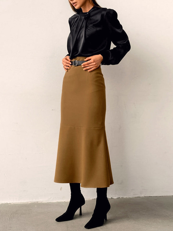 Minimalist Plain Skirt Without Belt  Liora Lane Boutique Skirts