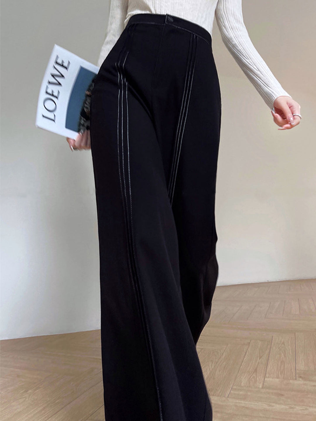 Contrast Bars Wide-Leg Flare Pants  Liora Lane Boutique Pants