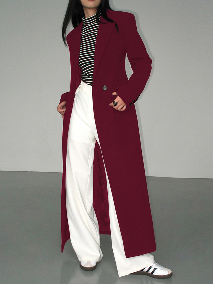 Collar Pocket Blazer Coat  Liora Lane Boutique Blazers Burgundy / XL 202.00