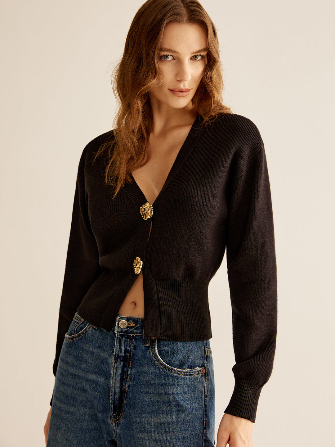 Ribbed V-Neck Cinched Cardigan  Liora Lane Boutique Cardigans